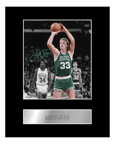 Foto Icónica Impresión De Larry Bird Fotografía Montada Firm