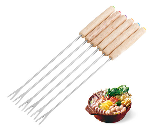 6 Tenedores Para Fondue De Acero Inoxidable, Palitos De Fond