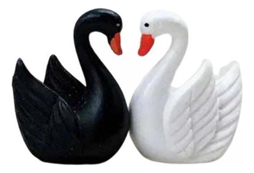 2 Bonito Adorno Para Tarta Con Estatua De Cisne, Feliz