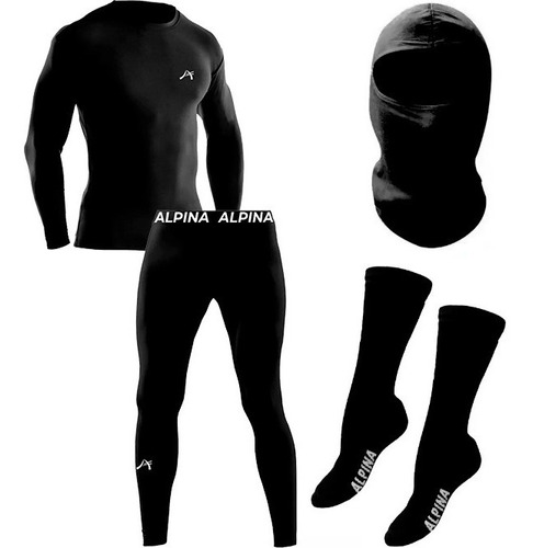 Kit Termico Moto Alpina Remera + Calza + Balaclava + Medias