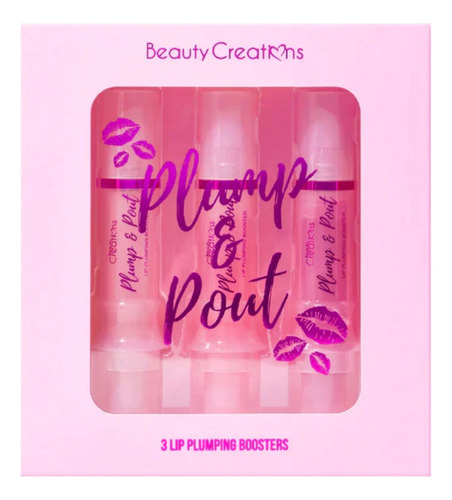 Set 3 Lip Gloss Voluminizador Plump & Pout Beauty Creations®