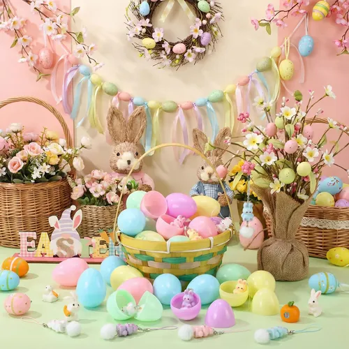 JOYIN 12 Piezas Huevos de Pascua Jumbo, 6'' Huevos de Pascua Gigantes JOYIN 12 Piezas Huevos de Pascua Jumbo, 6'' Huevos de Pascua Gigantes