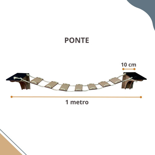 Kit Acessorios Gatos 9 Peças Mdf C/ Carpete Playground Gato Cor Mdf Com Carpete