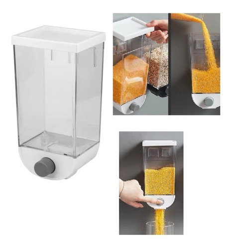 Dispenser De Alimentos Touch Porta Cereal De Parede 1 Litro