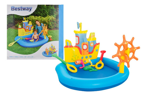 Piscina Inflable Interactiva Barco  140x130x104cm 