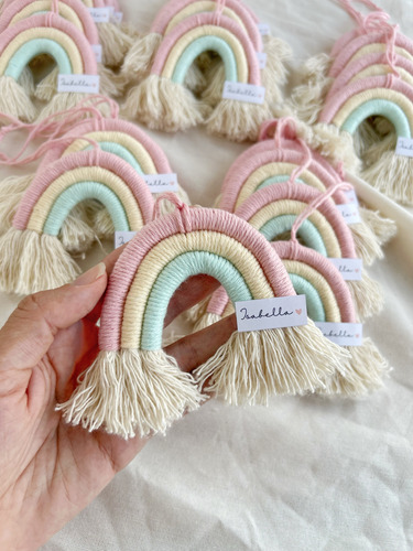 Arcoiris Macrame Souvenir Nacimiento Primer Añito Bautismo 