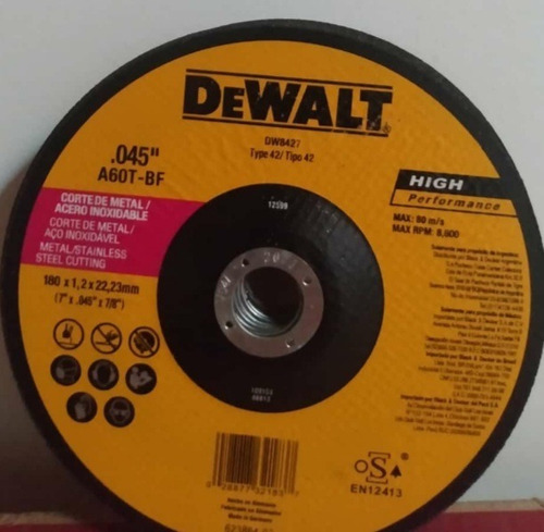 Disco Corte Dewalt 7 X 0.45 X 7/8