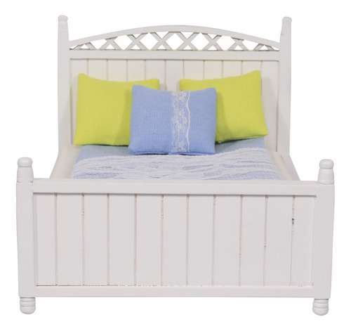 Dollhouse - Cama Queen De Madera  Muebles En Miniatura Con R