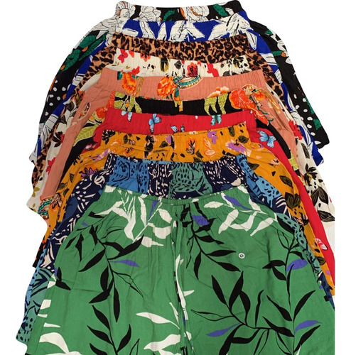 Kit 10 Shorts Viscose Feminino Verão Soltinho Floral Atacado