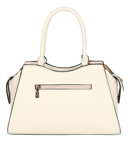 Bolsa Grande Offwhite Alça Dupla Bolso Frontal Tiracolo