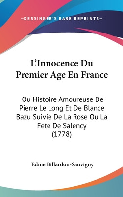 Libro L'innocence Du Premier Age En France: Ou Histoire A...