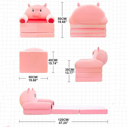 Dmm Sofá Plegable Para Niños,sillón,funda Lavable,cama