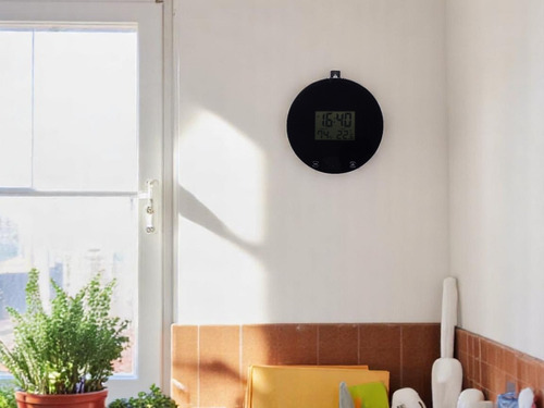 Balanza Digital Con Reloj, Calendario, Humedad Y Temperatura Negro 3 Kg