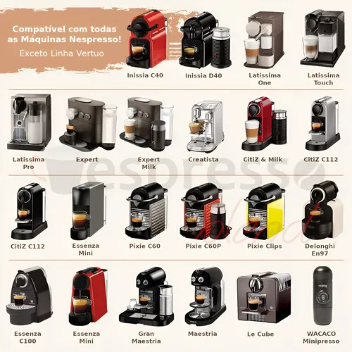 Kit 100 Cápsulas De Café Espresso Para Máquinas Nespresso