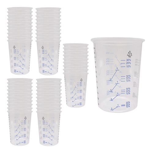 50 Vasos De Mezcla De Pintura De Polipropileno De Plástico,