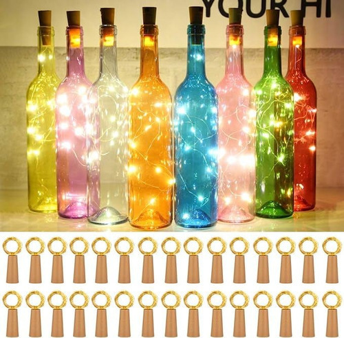 Paquete De 30 Luces Para Botellas De Vino Con Corcho, Color