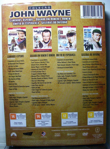 John Wayne, (faroeste) 4 Filmes, Dvd's Originais Raro (Usado)