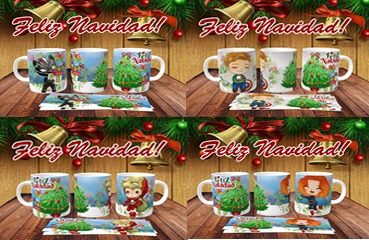 Taza De Ceramica Navidad Superheroes Varios Modelos Disp