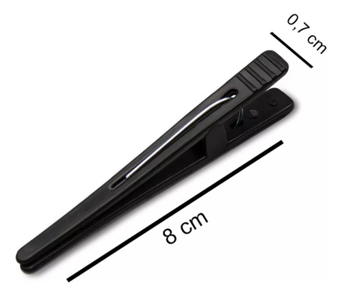 Clips Piranha Profissional 8cm Kit 12 Un Para Cabelereiro