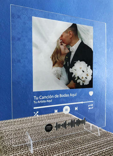 Cuadro Acrílico Con Foto Y Código Para Canción Spotify!