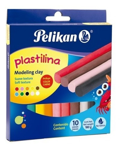 Plastilina Caja C/10 Barras De Colores Pelikan