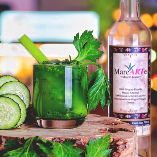 Imagen 8 de 8 de Mezcal 100% Maguey Espadín Marearte Joven De Oaxaca 750 Ml