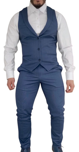Traje Vestir Hombre Elastizado + Chaleco Thompson & Willians
