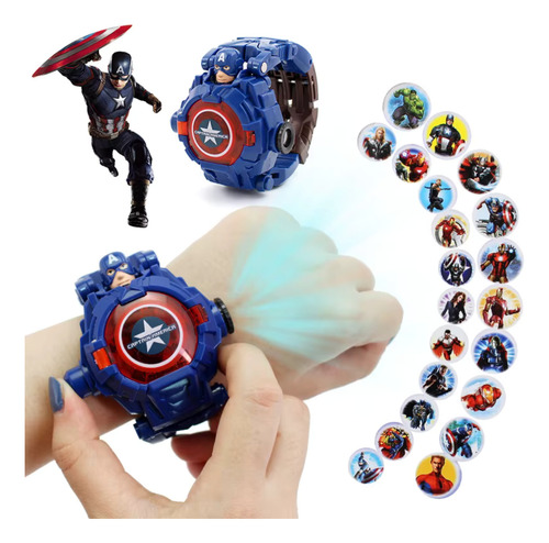 Reloj Spiderman Hulk Ironman Convertible Robot Proyeccion