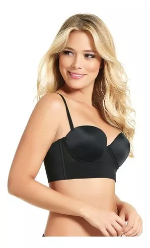 Brasier modelador de encaje largo strapless