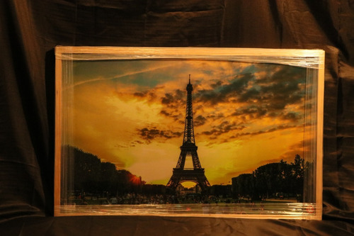 Imagen 6 de 10 de Cuadro De Torre Eiffel 20 X 32 Pulgadas Con Marco Madera