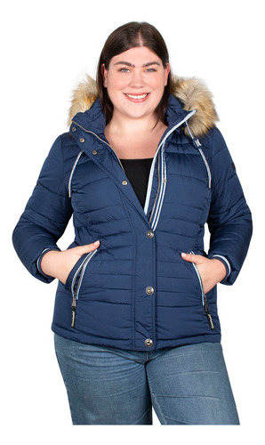 Chamarra Mujer Greenlander Pol5920xl Plus Size Fur Capucha