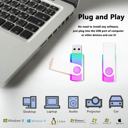 Paquete De 5 Tarjetas De Memoria Usb 2.0 De 32 Gb Con Degrad