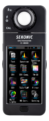 Fotómetro Sekonic C-800 Spectromaster con pantalla de 4,3 pulgadas, negro