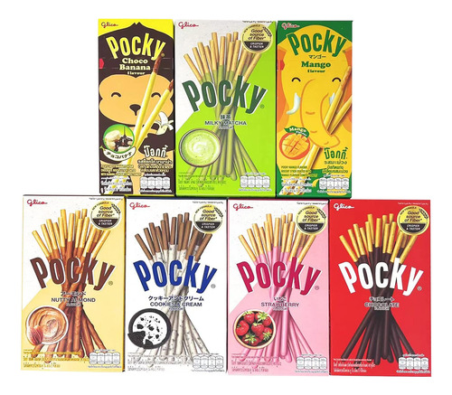 Glico Pocky Biscuit Stick - Paquete Variado De 7 Sabores (pa