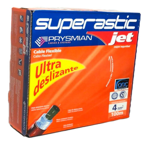 Imagen 1 de 5 de Cable 4mm Unipolar Superastic Prysmian X100mts