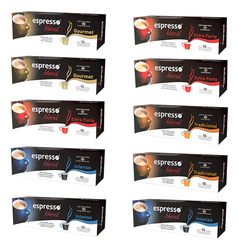 Kit 100 Cápsulas De Café Espresso Para Máquinas Nespresso