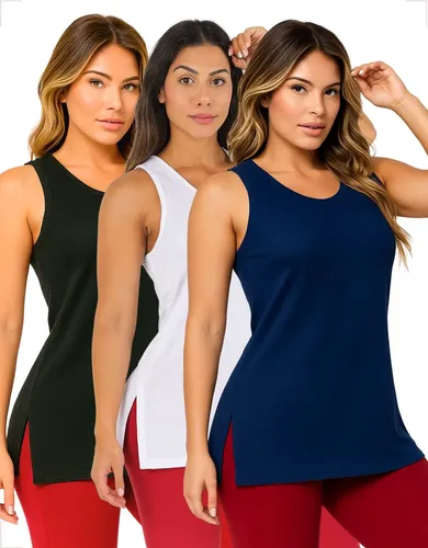 Kit 3 Camiseta Feminina Academia Regata Treino Tapa Bumbum