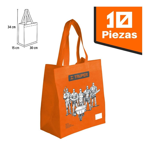 Bolsa Ecológica Naranja 30 X 40 Cm Truper 65013