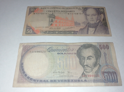 Billete De 50 Y 500 Bolivares 1998