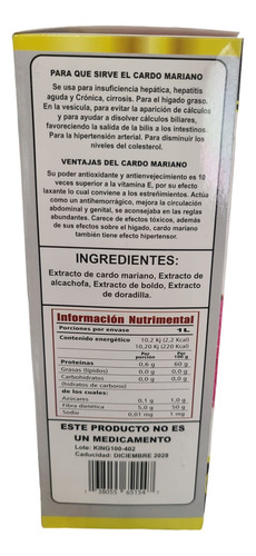 10 Tonicos Chardon De Marie Silimarina 1 Litro Cardo Mariano