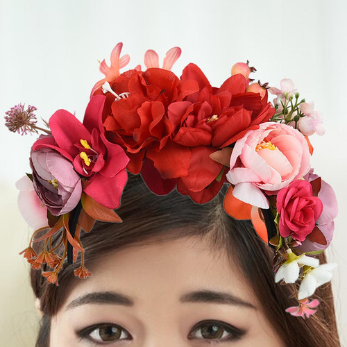 Diadema De Flores Simuladas, De Boda, Corona De Flores,