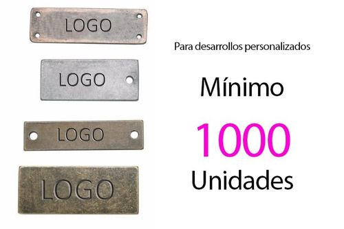 Imagen 10 de 10 de Etiquetas Metálicas Personalizadas X 1000 Unidades