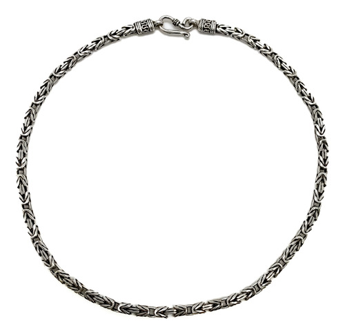 Cadena Collar Bali Punto Peruano De Plata 925 43 Cm 