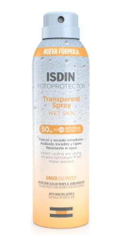 Fotoprotector Transparente Spray Wet Skin. Isdin
