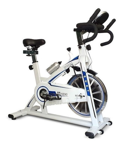 Bicicleta ergométrica Black Panther Suet cor branco e azul