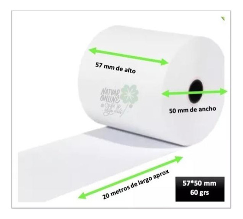 Caja X 100 Rollos Térmicos 57x50 Mm Etiquetadoras