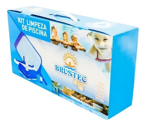 Kit De Acessórios P/ Limpeza Piscina Lazer Brustec 6 Itens