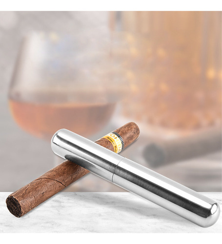 Estuche Metálico Portátil De Un Solo Tubo Para Cigarros