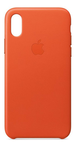 Funda Apple Original  Para iPhone X Cuero Bright Orange 