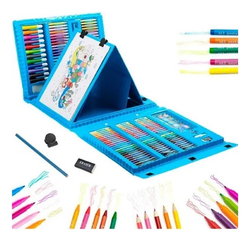 Set Dibujo Portátil 208 Piezas De Arte Para Niños Kit